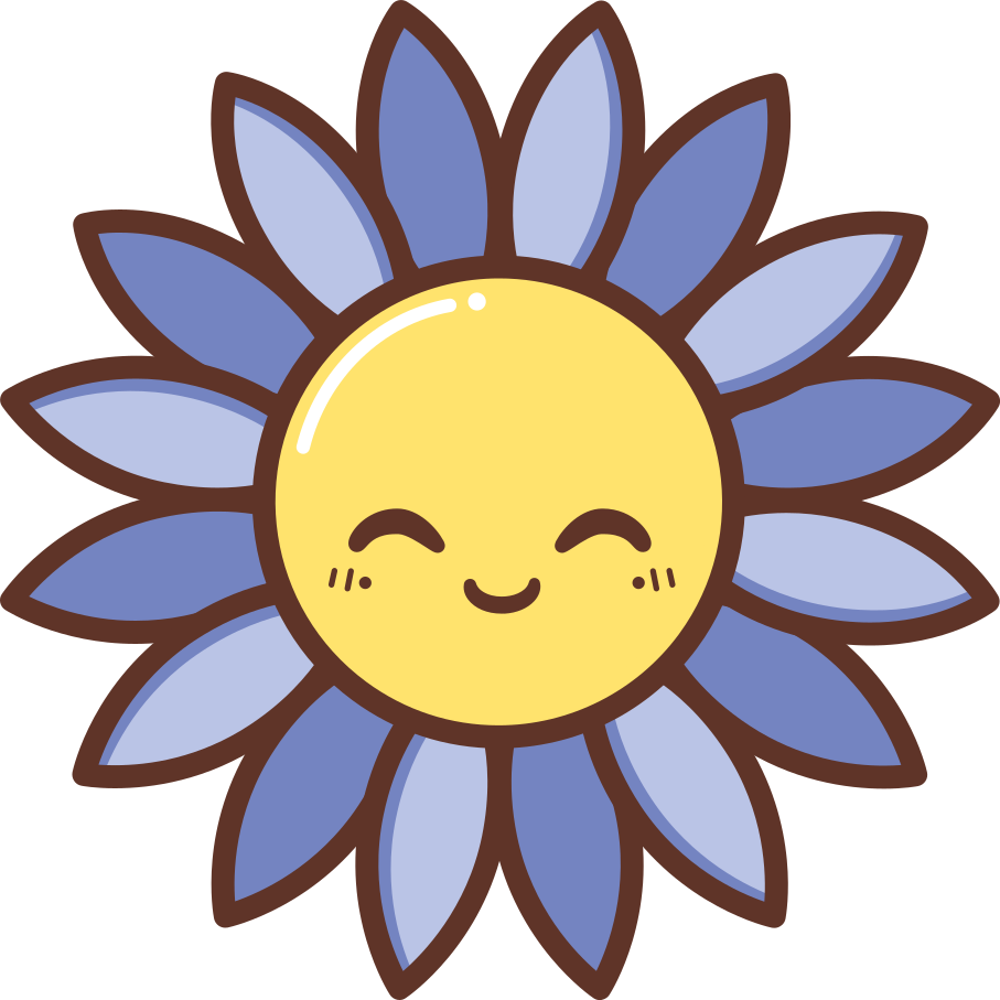 Floral vinyl rug silhouette happy purple flower - TenStickers