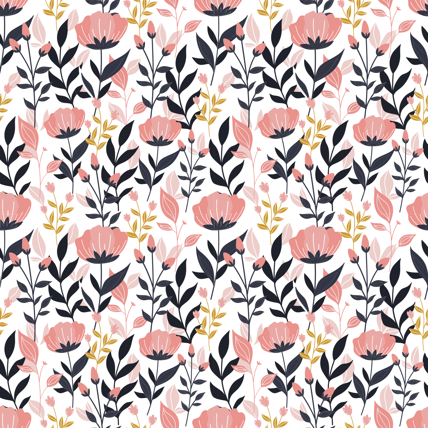 Floral vinyl rug with pink flowers design - TenStickers