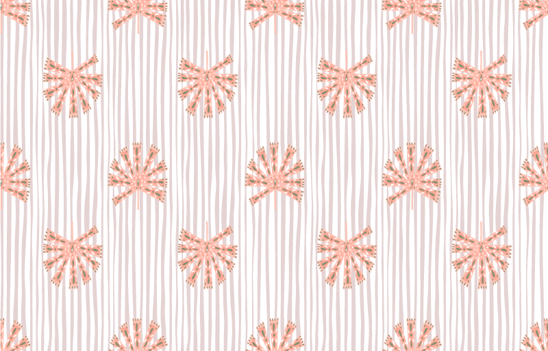 Floral vinyl rug with geometric pastel pink flower - TenStickers