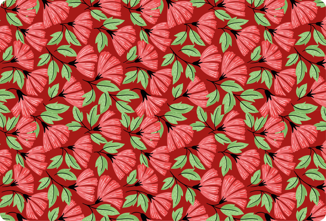 Floral vinyl rug in vintage red pattern - TenStickers