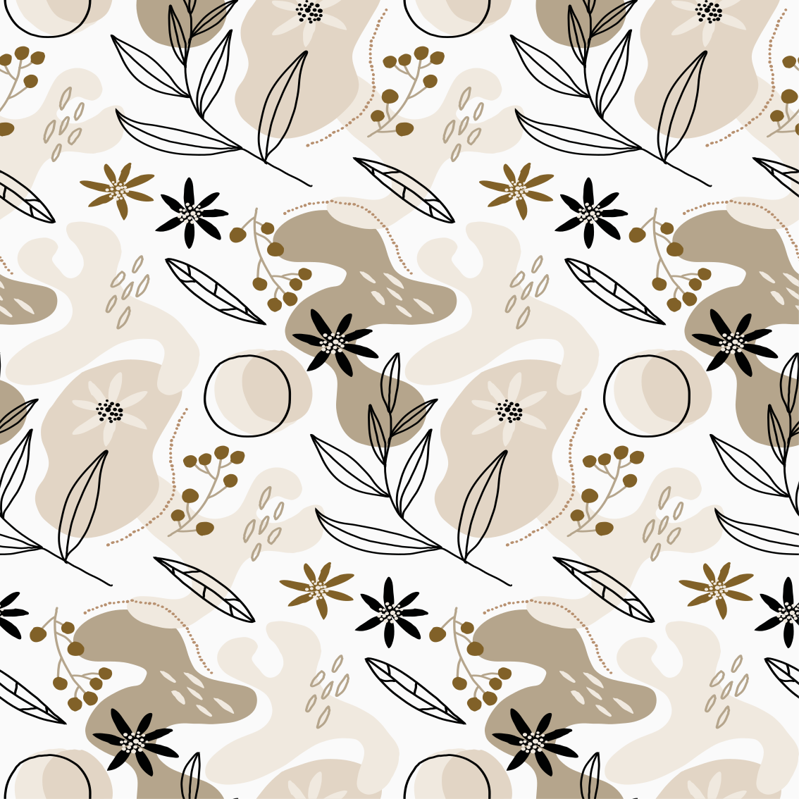 Floral vinyl rug with stylish pink and beige leaves - TenStickers