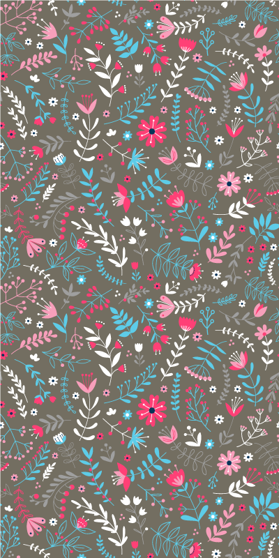 Colorful ditsy floral print floral vinyl rug - TenStickers