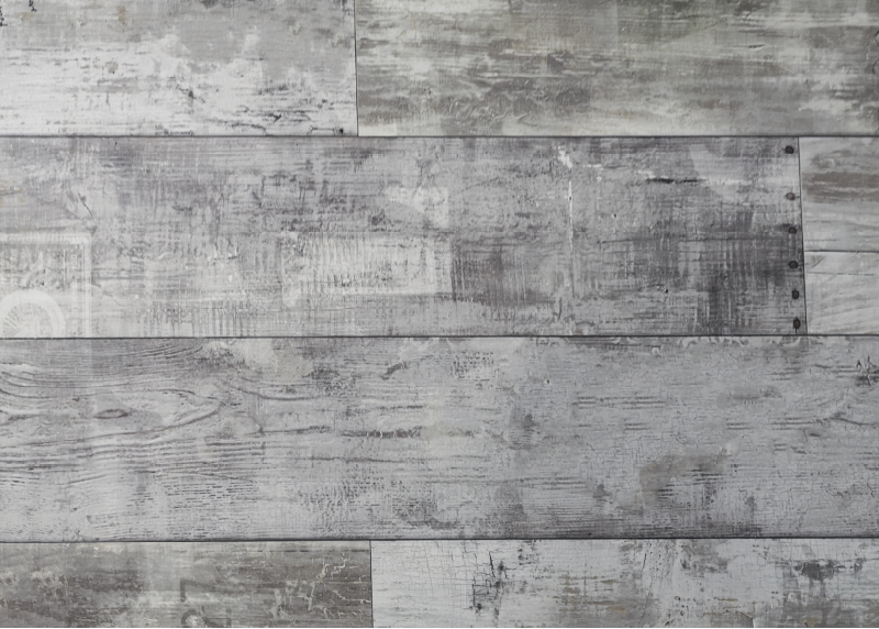 Dining room vinyl rug in grey wooden planks - TenStickers