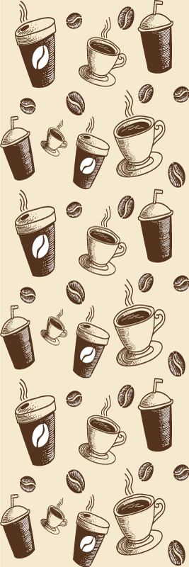 Kitchen vinyl rug with a great coffee mugs pattern - TenStickers