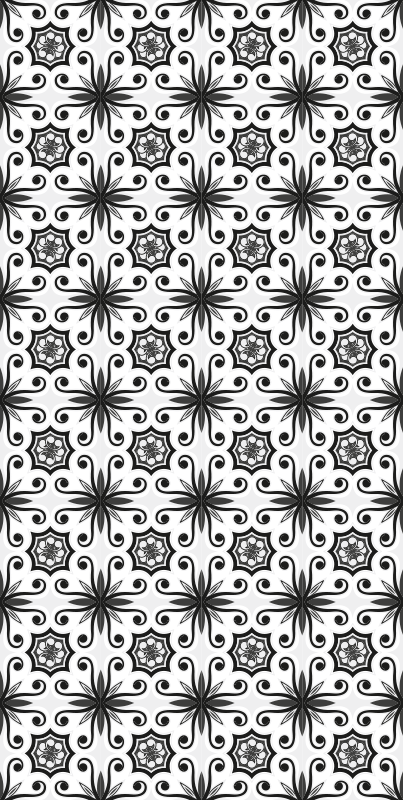 Vintage black tile kitchen vinyl rug - TenStickers