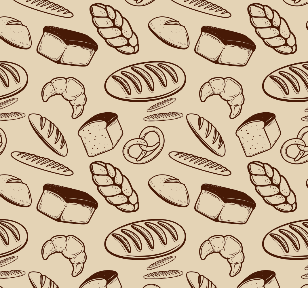 Kitchen vinyl rug in bakery style seamless design - TenStickers