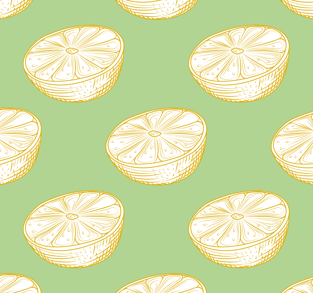 Kitchen vinyl rug with hand drawn lemon design - TenStickers