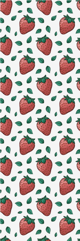 Bright juicy strawberries kitchen vinyl rug - TenStickers