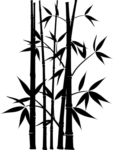 Bathroom vinyl rug bamboo plant wall sticker - TenStickers