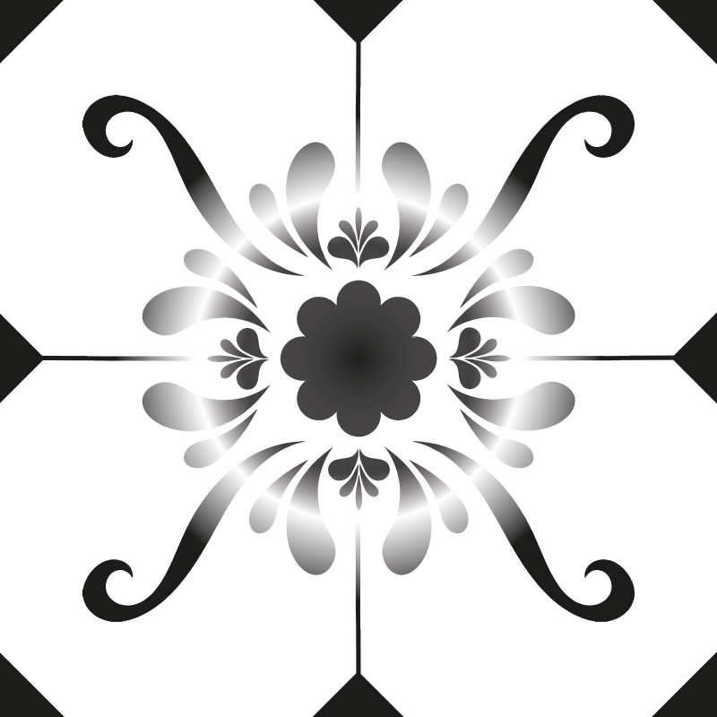 Bathroom vinyl rug with vinyl floor tile design - TenStickers