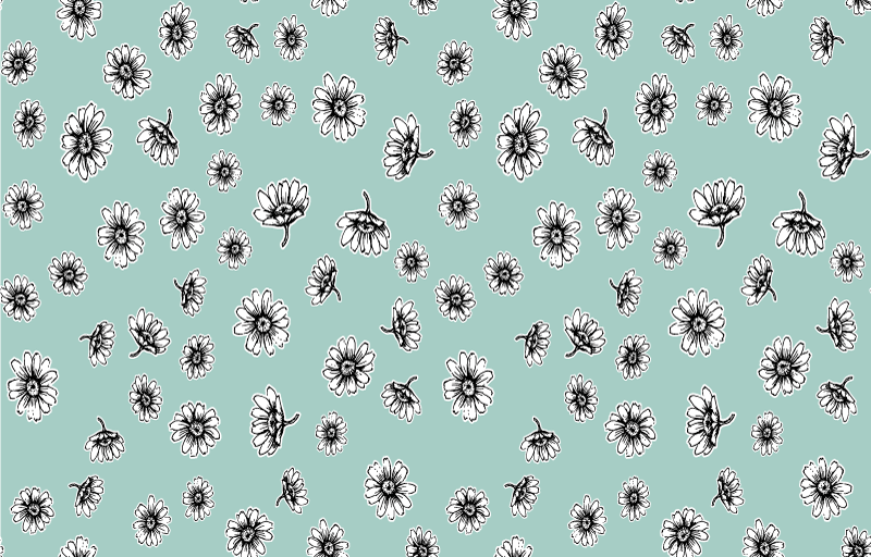 Floral vinyl rug with charming white daisies - TenStickers