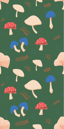Floral vinyl rug with red and white mushrooms - TenStickers