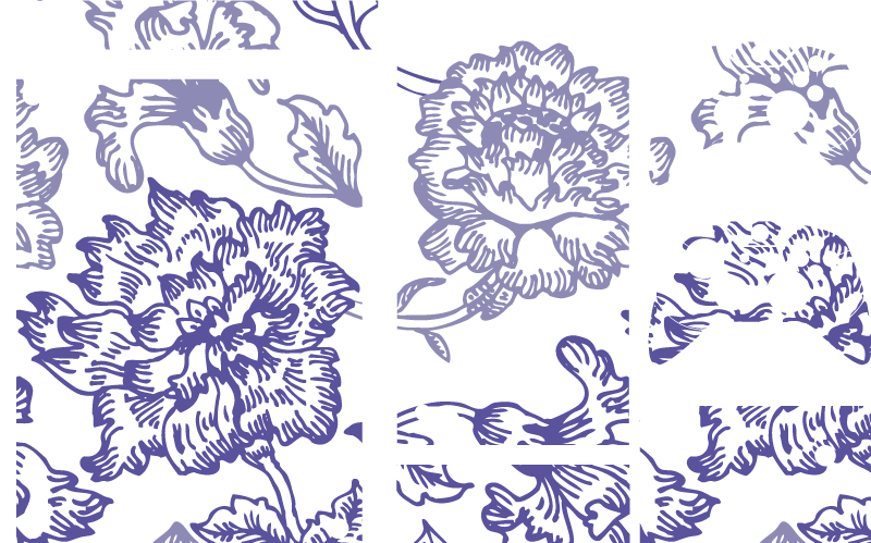 Floral vinyl rug soft purple floral design - TenStickers