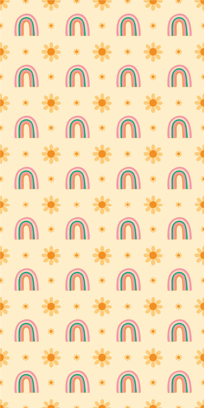 Flowers and rainbows floral vinyl rug - TenStickers