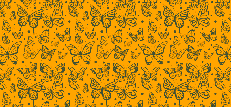 Floral vinyl rug with butterfly plant design - TenStickers