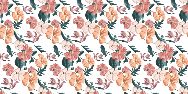 Floral vinyl rug blooming pattern design - TenStickers
