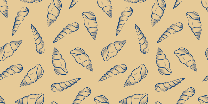 Floral vinyl rug shell motif design - TenStickers