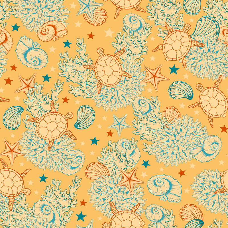 Floral vinyl rug inspired by coral and marine life - TenStickers