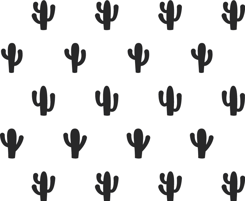 Floral vinyl rug with cactus pattern design - TenStickers