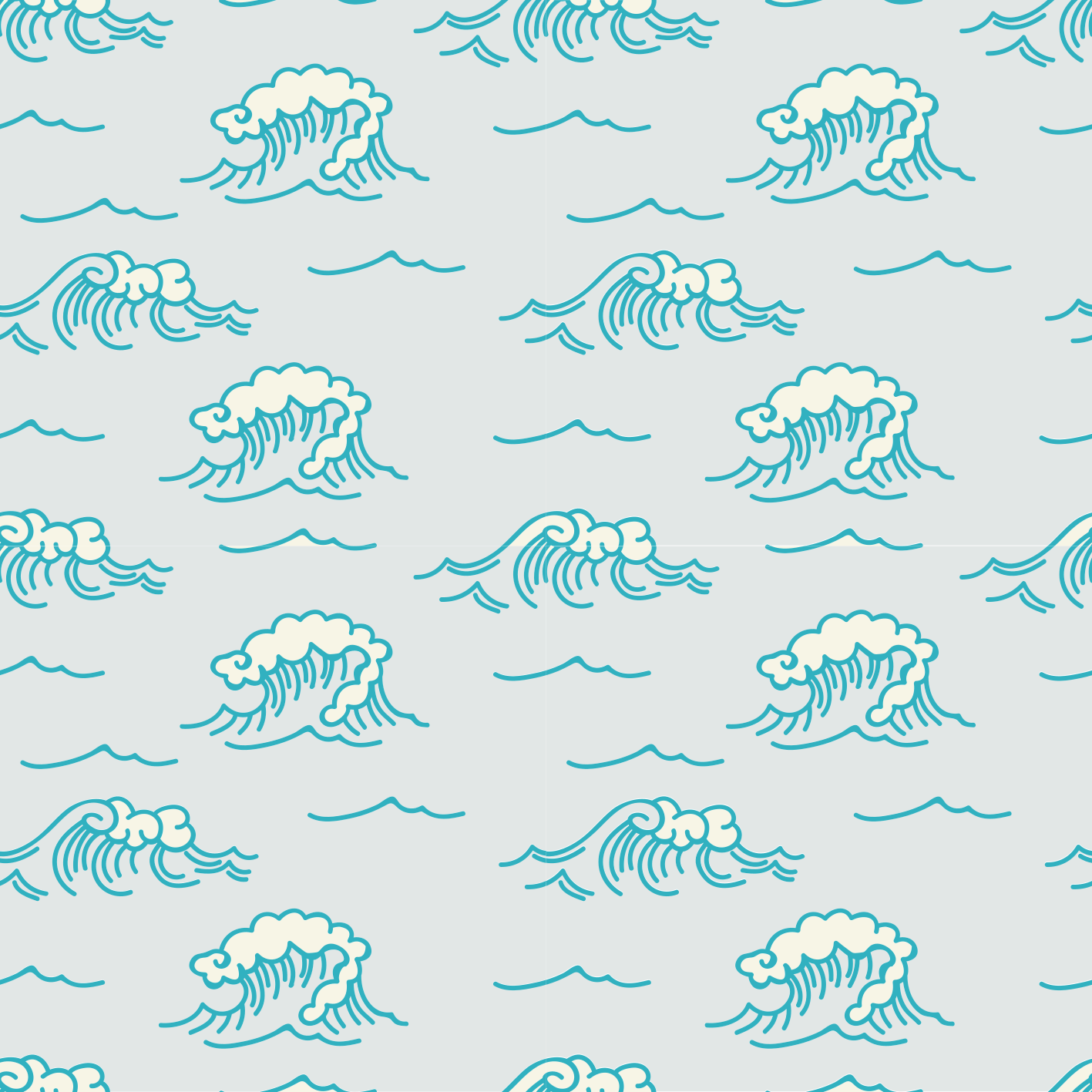 Floral vinyl rug with wave pattern design - TenStickers