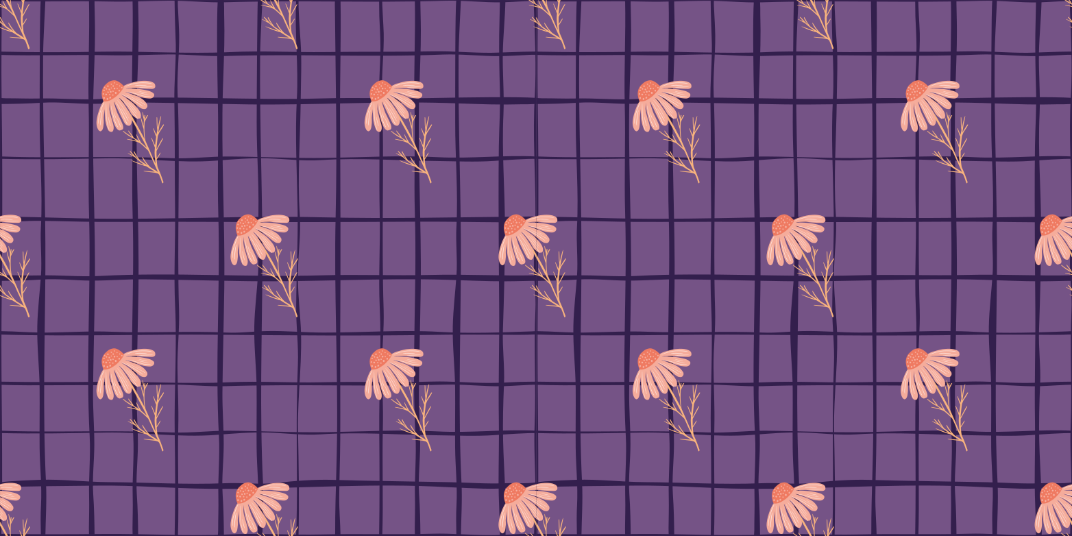 Floral vinyl rug in purple floral design - TenStickers