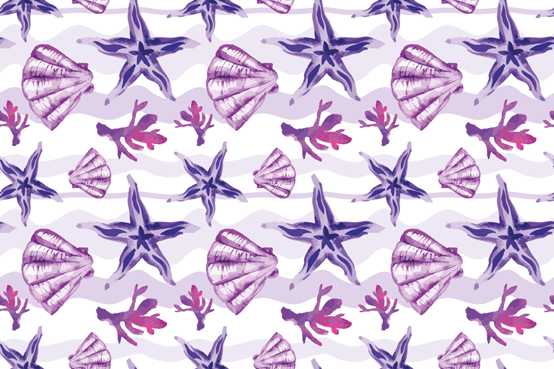 Floral vinyl rug coral shell design - TenStickers