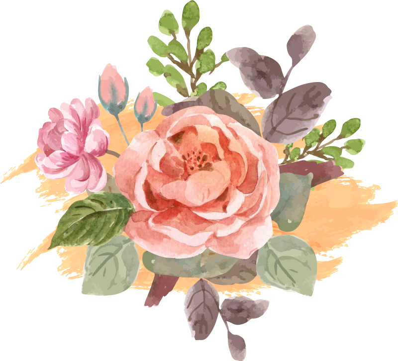 Flower vinyl rug blush bloom arrangement - TenStickers