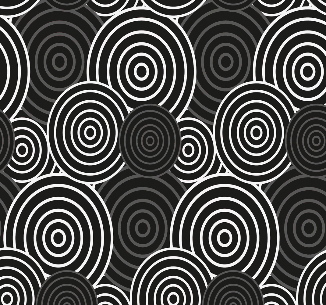 Geometric vinyl rug black circle with background - TenStickers