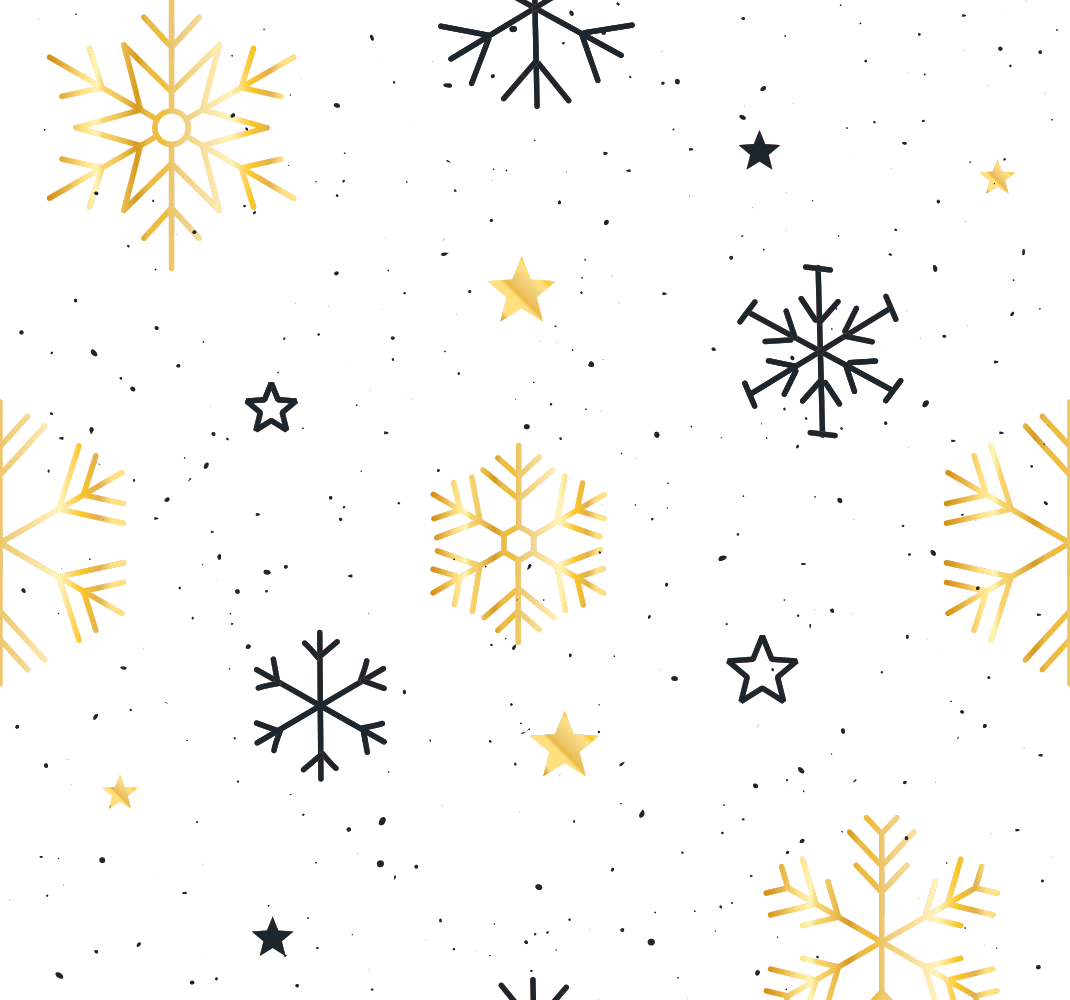 Christmas vinyl rug in black and gold snowflakes - TenStickers