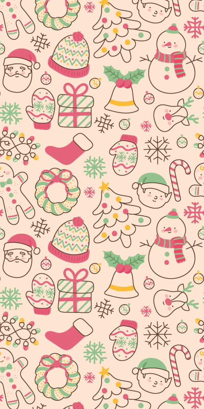 Christmas vinyl rug with festive christmas lights - TenStickers