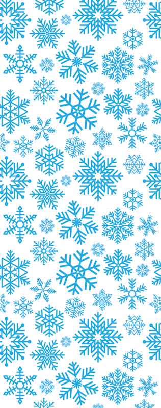 Christmas vinyl rug featuring blue snowflake designs - TenStickers