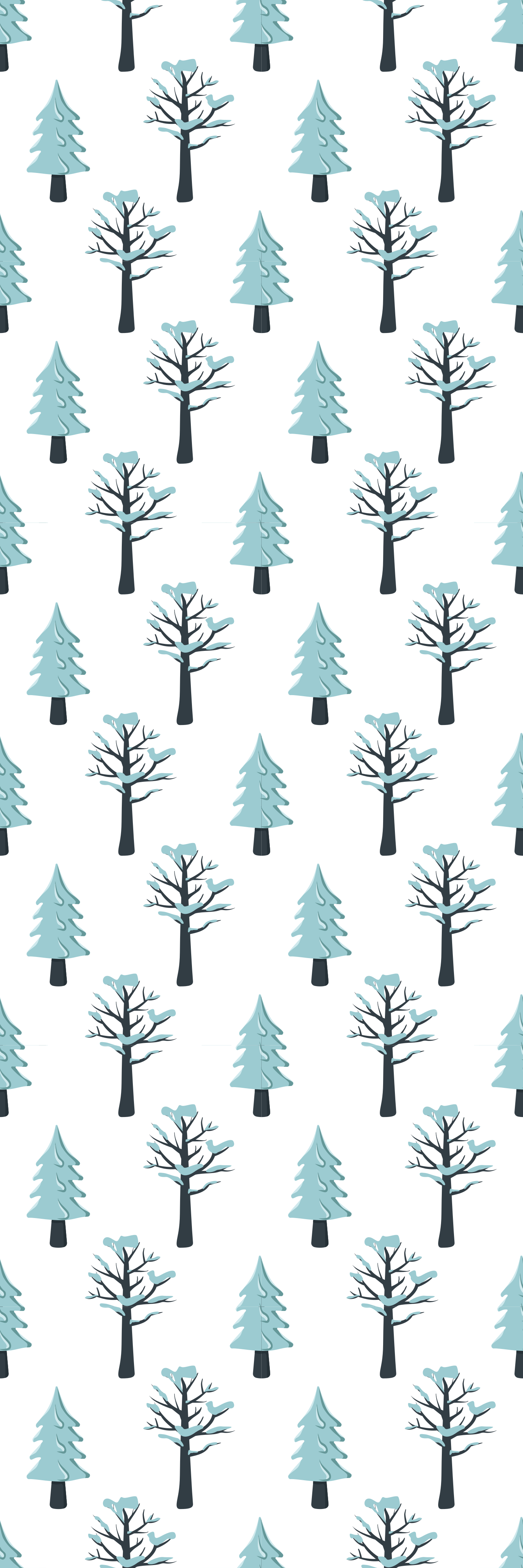 Christmas vinyl rug tree in the snow design - TenStickers