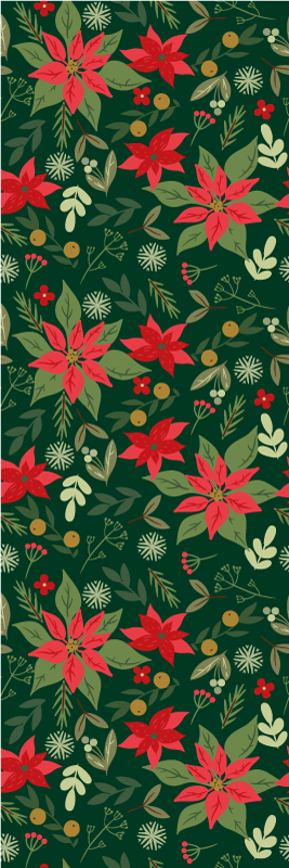 Christmas vinyl rug with leaf decorations - TenStickers