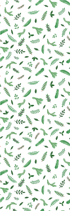 Christmas vinyl rug with leaves pattern design - TenStickers