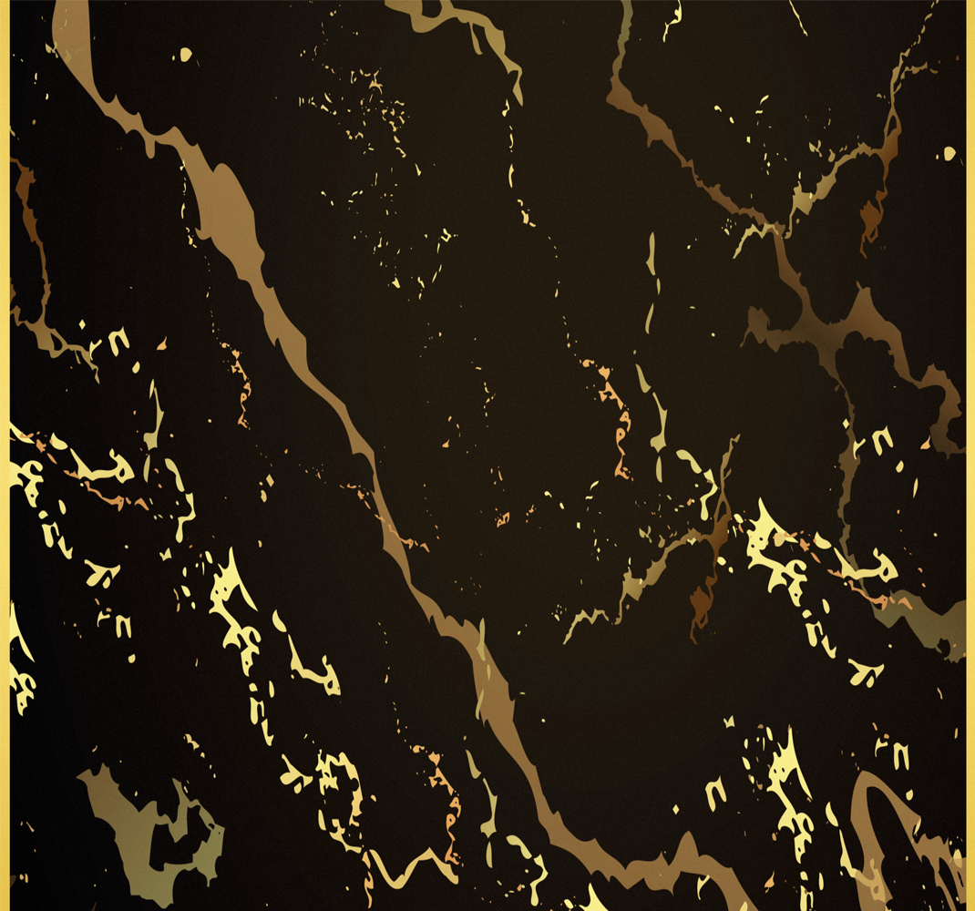 Bedroom vinyl rug in black gold marble texture - TenStickers