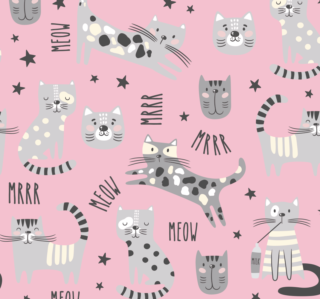 Bedroom vinyl rug for stylish cats - TenStickers