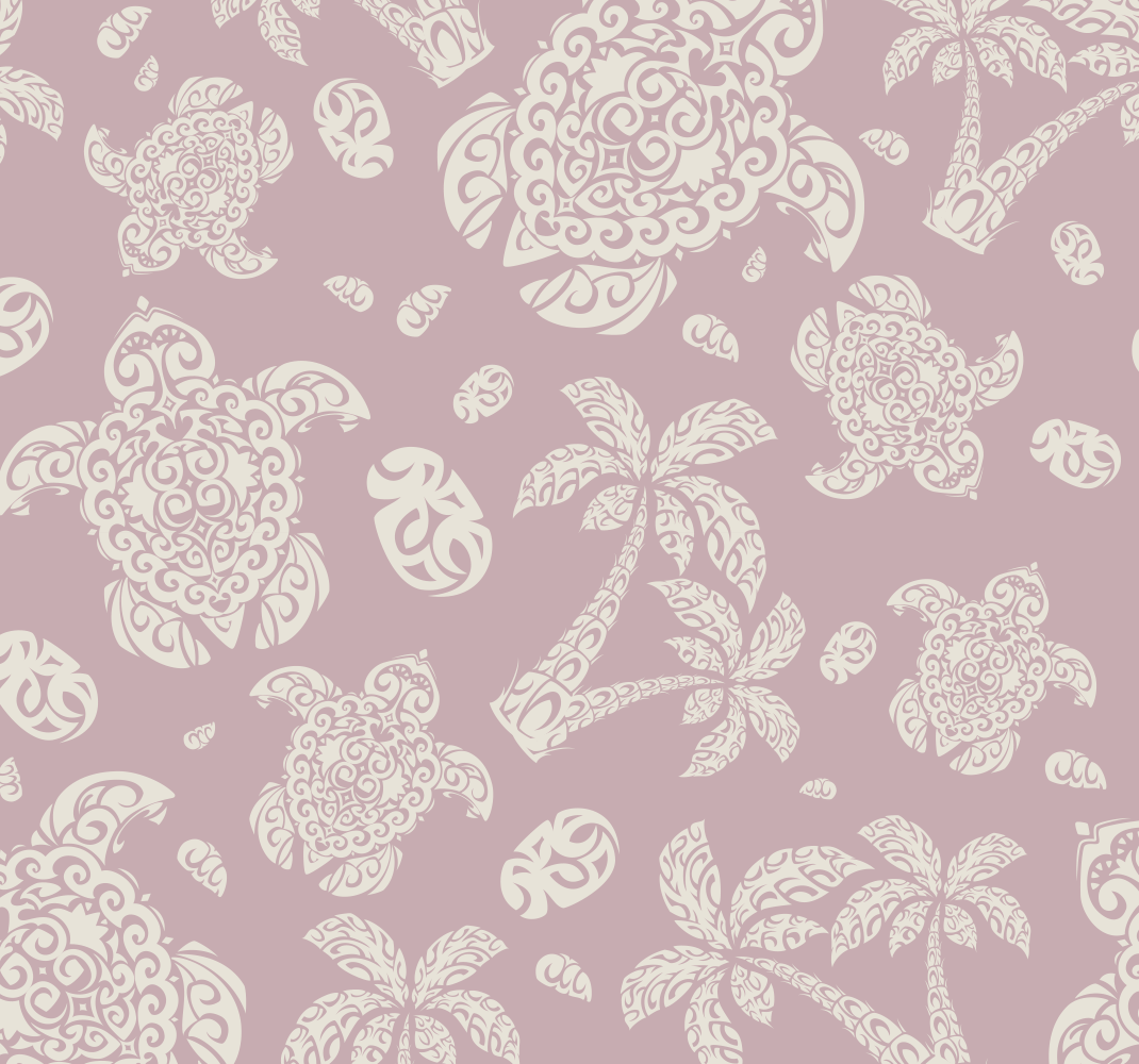 Bedroom vinyl rug with hawaiian turtle and palm design - TenStickers
