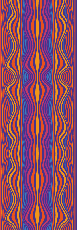 Bedroom vinyl rug with vibrant wavy patterns - TenStickers