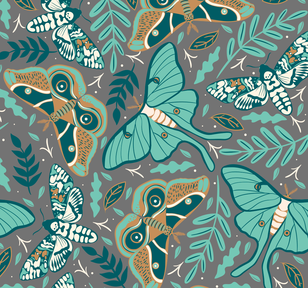Bedroom vinyl rug with green and blue butterflies - TenStickers