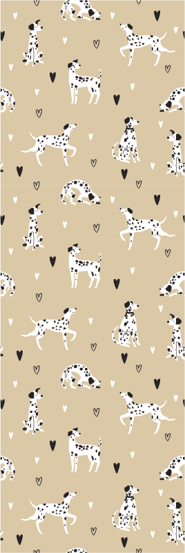 Bedroom vinyl rug with beige dog drawing pattern - TenStickers