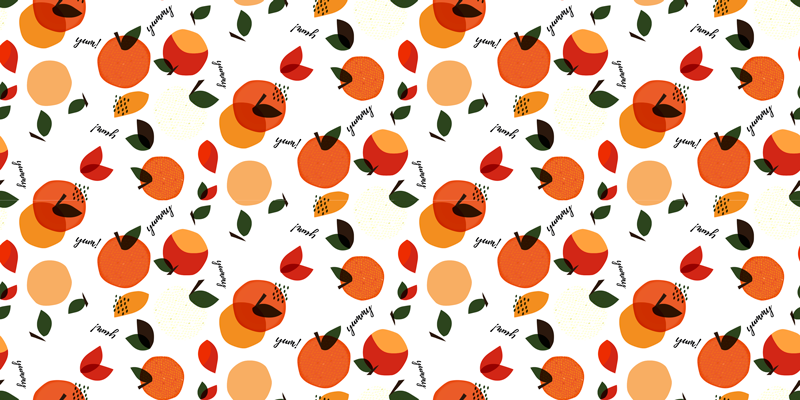 Nature vinyl rug with fruit inspired design - TenStickers