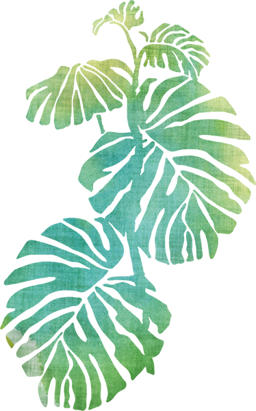 Floral vinyl rug swiss cheese plant design - TenStickers