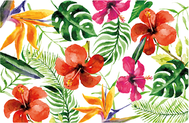 Floral vinyl rug portable monstera deliciosa stickers - TenStickers