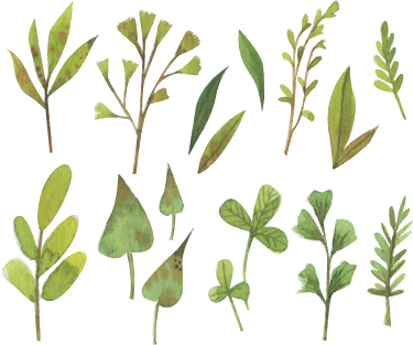 Aquarella small leaves floral vinyl rug - TenStickers