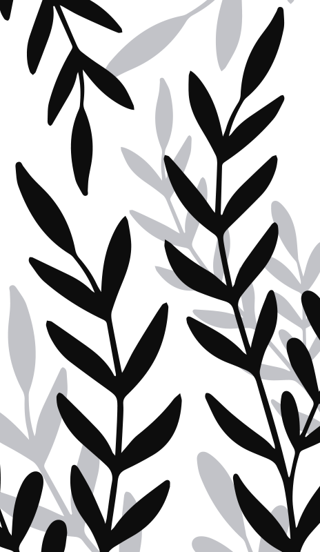 Floral vinyl rug with translucent plant design - TenStickers