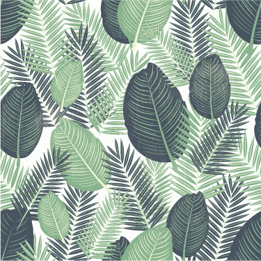 Floral vinyl rug with green jungle leaves - TenStickers