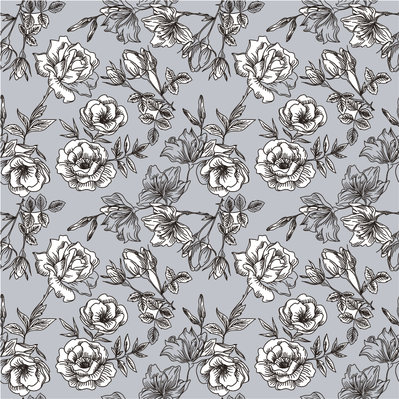 Floral vinyl rug with translucent flowers design - TenStickers