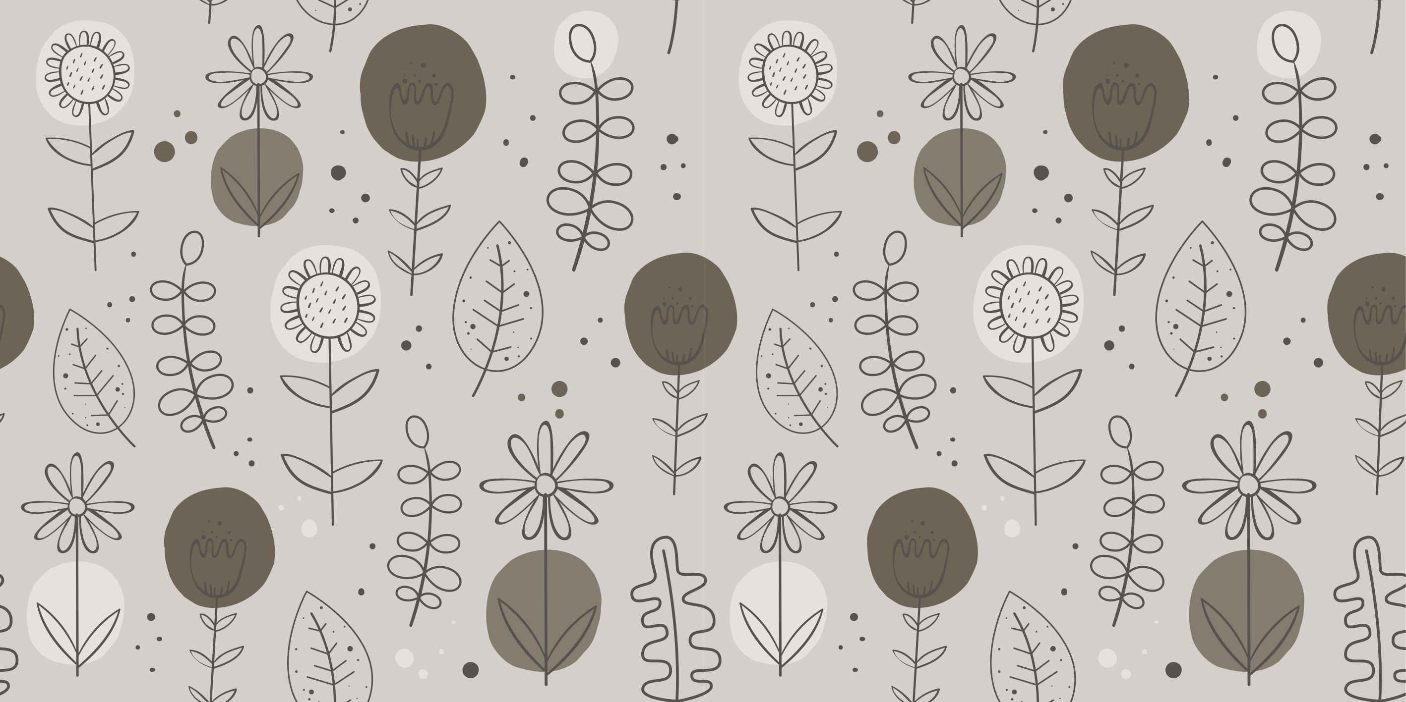 Floral vinyl rug in earthy tones pattern - TenStickers