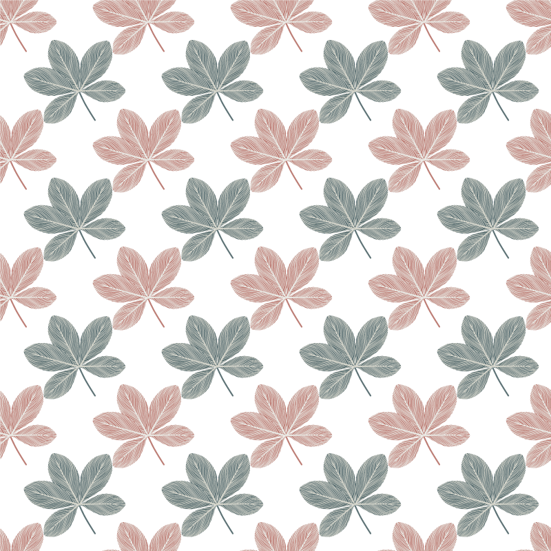 Floral vinyl rug with pink and blue leaves design - TenStickers