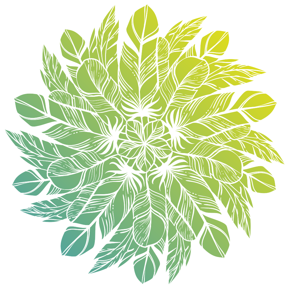 Floral vinyl rug with leafy circular design - TenStickers